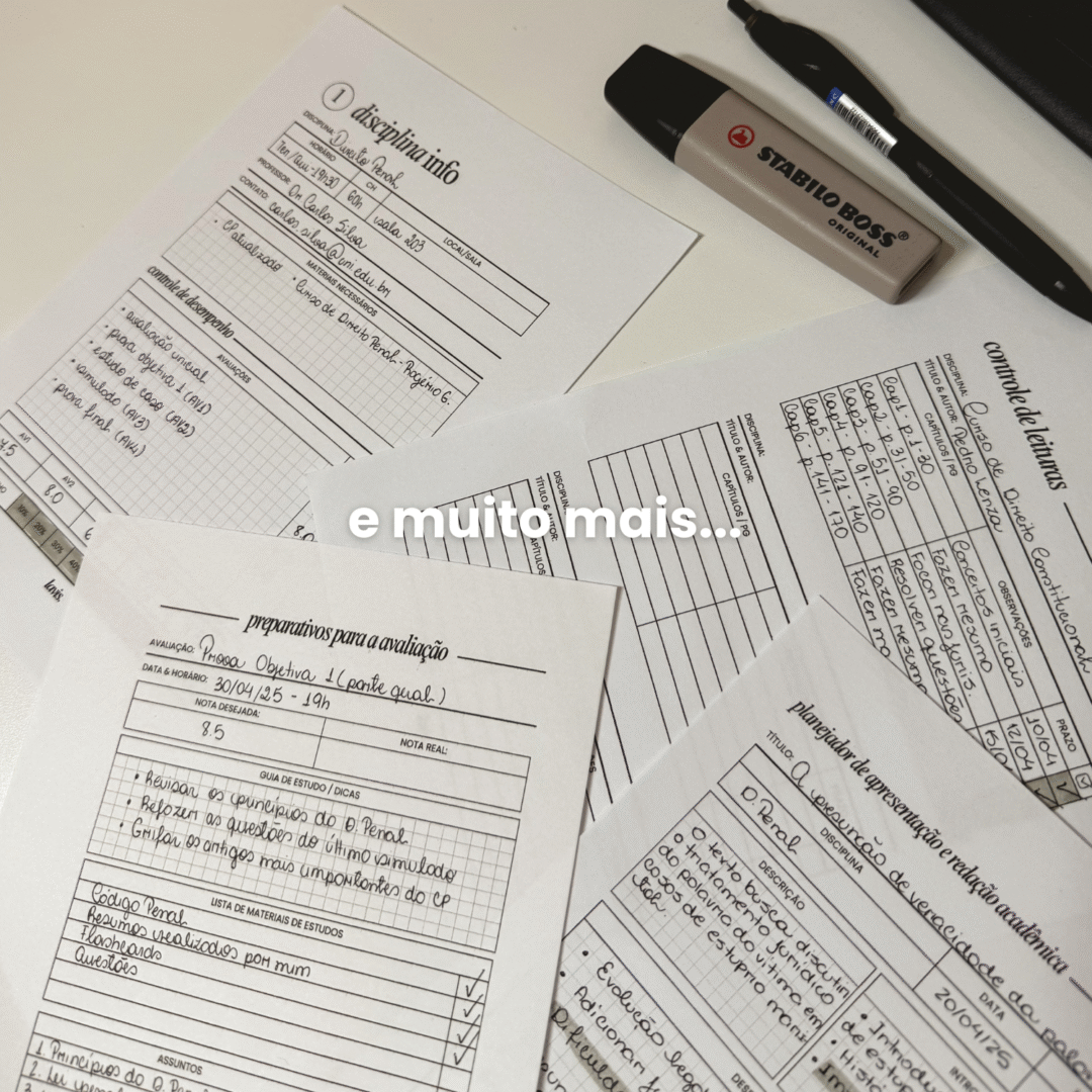 Planeje seus estudos, acompanhe prazos e mantenha o foco com o Planner Universitário - pensado especialmente para a rotina acadêmica (12)